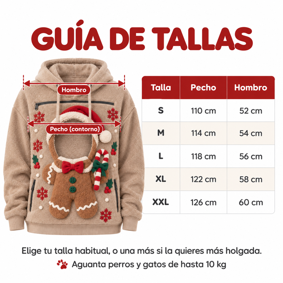 Sudadera navideña portamascotas