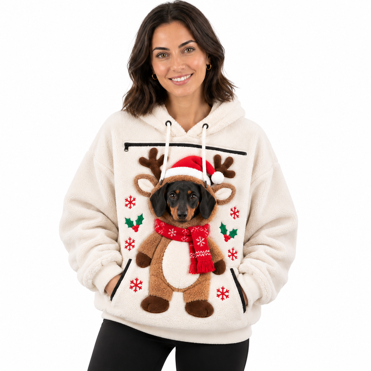 Sudadera navideña portamascotas